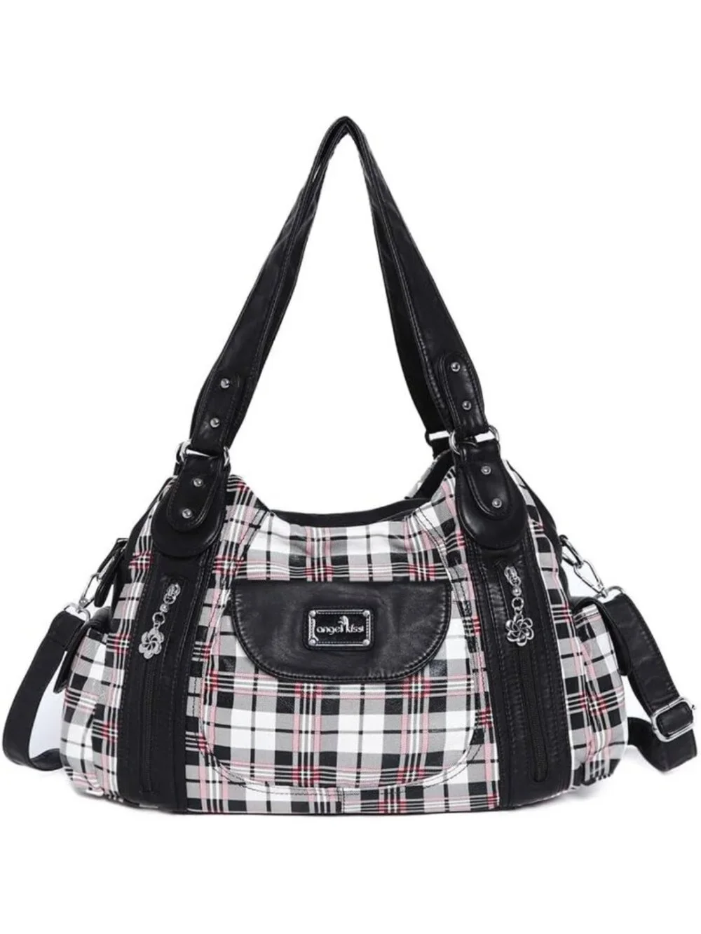 Stylish Large Faux Leather Hobo Tote Bag for Women - Multi-Pocket Shoulder Purse